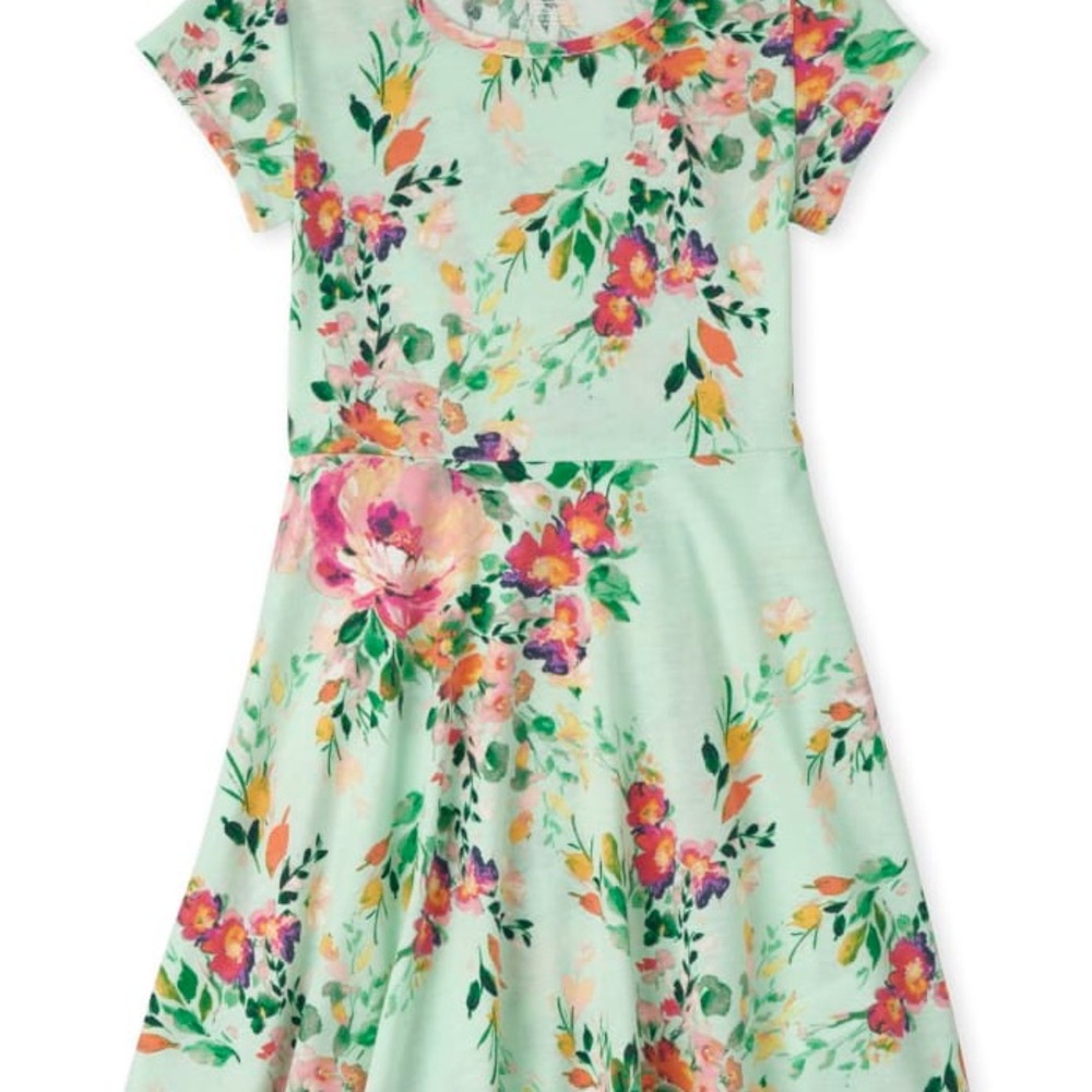The Children's Place Floral Dress - Mint and Pink